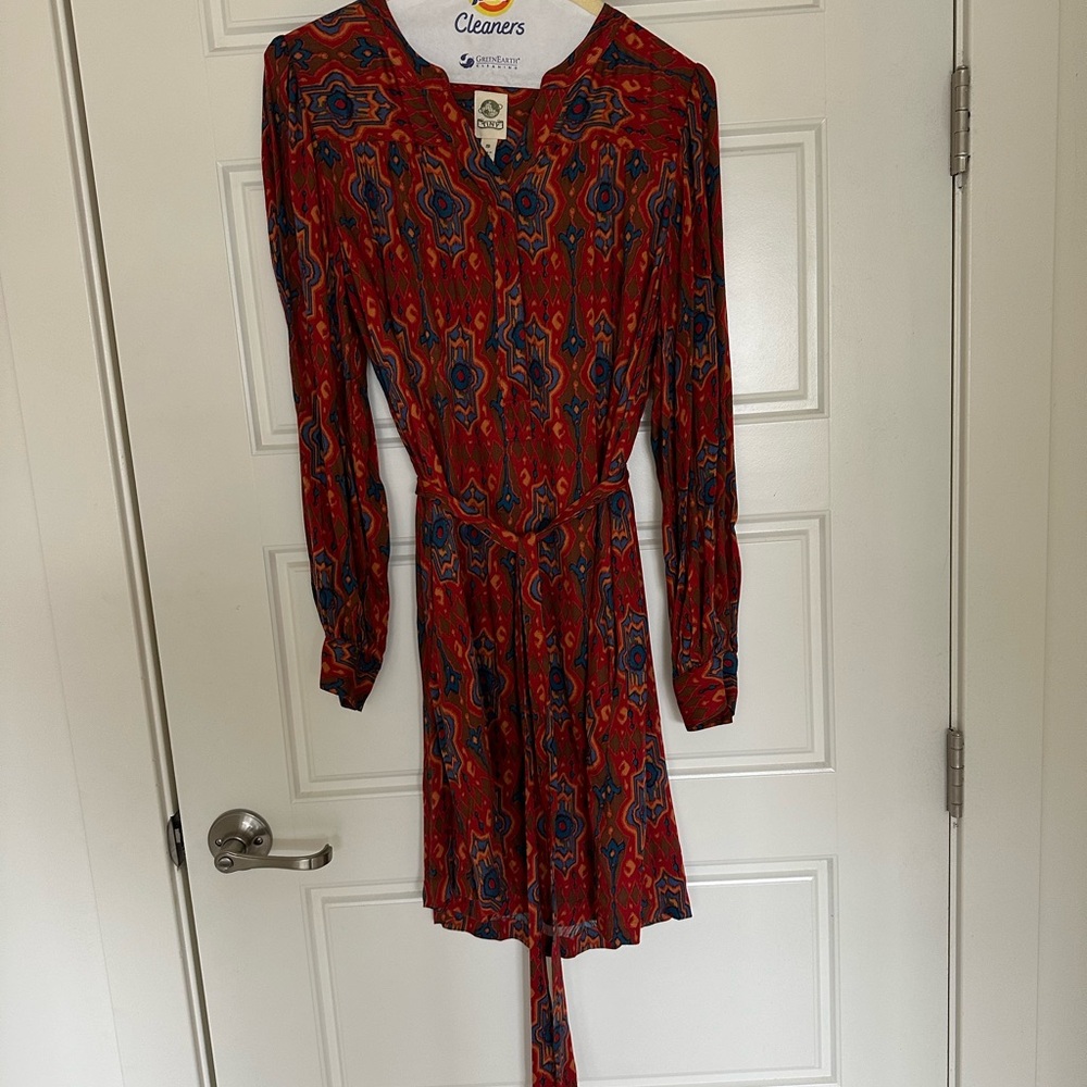 Stylish Red Patterned Dress